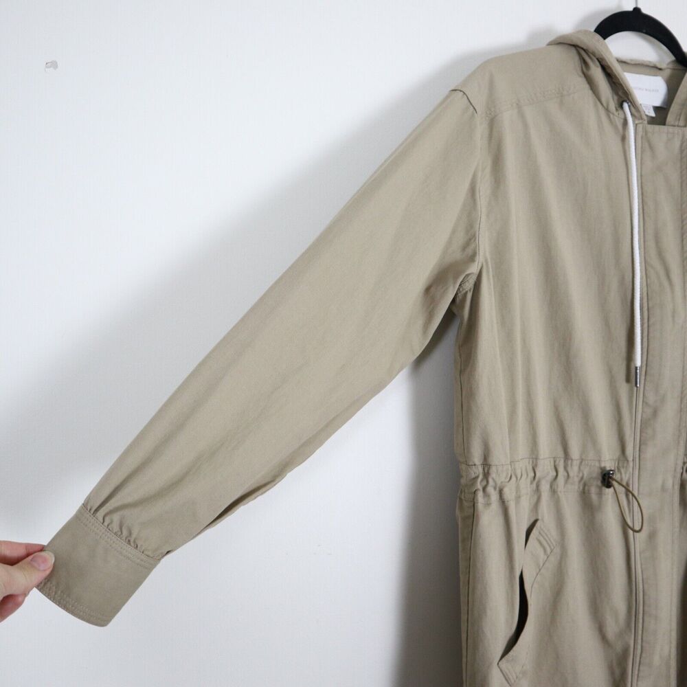 Brochu Walker Size S Prato Drawcord Anorak Coat Khaki Brown Hooded Zip - Picture 6 of 13